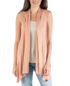 24seven Comfort Apparel Maternity Draped Open Front Sleeveless Cardigan In Tan/beige