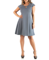 24SEVEN COMFORT APPAREL WOMEN'S PLUS SIZE KEYHOLE NECK DRESS