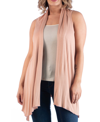 24seven Comfort Apparel Maternity Draped Open Front Sleeveless Cardigan In Tan/beige