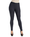 24seven Comfort Apparel Plus Size Ankle Leggings With Side Pocket In Gray