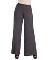 24seven Comfort Apparel Womens Comfortable Solid Color Maternity Palazzo Pants In Gray