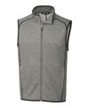 Cutter & Buck Mainsail Sweater-knit Mens Big And Tall Full Zip Vest In Gray