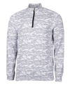 Cutter & Buck Traverse Camo Print Quarter Zip Performance Pullover In Gray