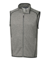 Cutter & Buck Mainsail Sweater-knit Mens Big And Tall Full Zip Vest In Gray