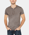 Buffalo David Bitton Men's Kasum Short Sleeve Henley Shirt In Gray