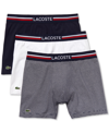 Lacoste Long Stretch Cotton Jersey Boxer Brief 3-pack In Multi
