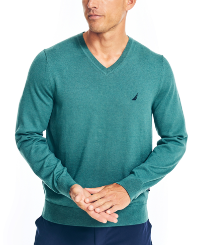 Nautica Men's Navtech Performance Classic-fit Soft V-neck Sweater In Green
