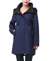 Kimi & Kai Aino Maternity Water Repellent Hooded Parka Jacket In Blue