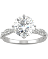Charles & Colvard Moissanite Twist Engagement Ring (2-1/3 Ct. T.w. Dew) In 14k White Gold In White
