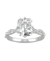 Charles & Colvard Moissanite Radiant Statement Ring 3-1/10 Ct. T.w. Diamond Equivalent In 14k White Gold In Gold