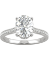 Charles & Colvard Moissanite Oval Engagement Ring (2-1/3 Ct. T.w. Dew) In 14k White Gold In White