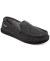 Isotoner Men's Preston Heather Knit Moccasin Slippers In Gray