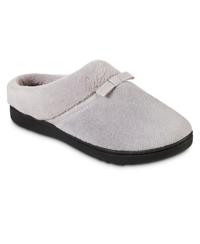 Isotoner Signature Women's Micro Terry Milly Hoodback Slipper In Stormy Grey