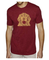 La Pop Art Men's Premium Word Art T-shirt - Dog In Red