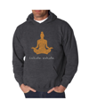 La Pop Art Men's Word Art Hooded Sweatshirt - Inhale Exhale In Gray