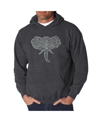 La Pop Art Men's Word Art Hoodie - Elephant Tusks In Gray