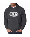 La Pop Art Men's Word Art Hoodie - John 3:16 In Gray