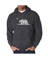La Pop Art Men's Word Art Hoodie - California Bear In Gray