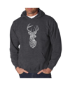 La Pop Art Men's Word Art Hoodie - Types Of Deer In Gray