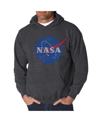 La Pop Art Men's Word Art Hoodie - Nasa Meatball Logo In Gray