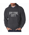 La Pop Art Men's Word Art Hoodie - New York City Neighborhoods In Gray