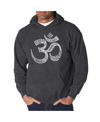 La Pop Art Men's Word Art Hooded Sweatshirt - Om Symbol In Gray
