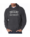La Pop Art Men's Word Art Hoodie - Queens Ny Neighborhoods In Gray