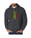 La Pop Art Men's Word Art Hoodie, One Love In Gray