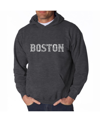 La Pop Art Men's Word Art Hooded Sweatshirt - Boston Neighborhoods In Gray