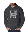 La Pop Art Men's Word Art Hooded Sweatshirt - Cat In Gray