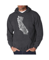 La Pop Art Men's Word Art Hooded Sweatshirt - California State In Gray
