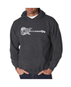 La Pop Art Men's Word Art Hooded Sweatshirt - Rock Guitar In Gray