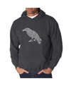 La Pop Art Men's Word Art Hooded Sweatshirt - The Raven In Gray