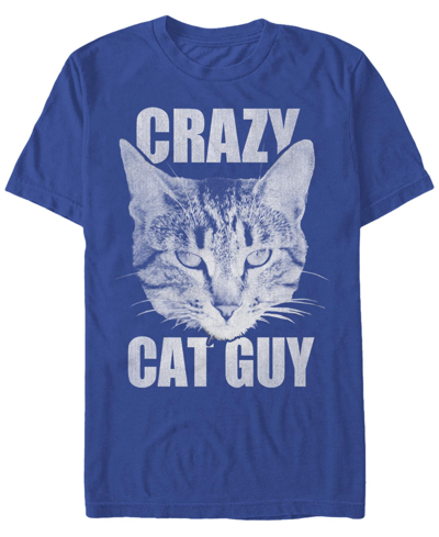 Fifth Sun Men's Cat Guy Short Sleeve Crew T-shirt In Royal