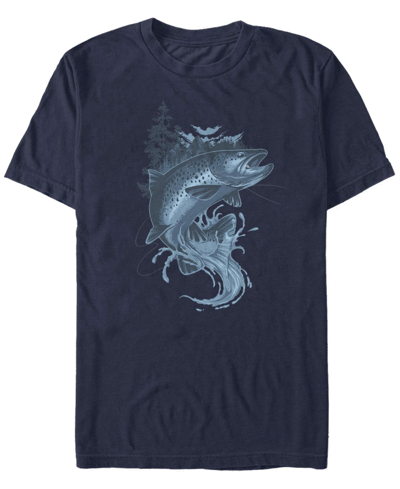 Fifth Sun Men's Stream Fishing Short Sleeve Crew T-shirt In Navy