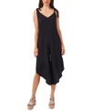 Vince Camuto Solid Tie-shoulder Cascading Jumpsuit In Black