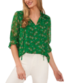 Cece Print Clip Dot Blouse In Green