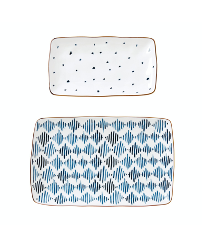 Lenox Blue Bay 2-piece Nesting Platter Set In Blue And White