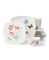 Lenox Butterfly Meadow Square 18 Pc. Dinnerware Set, Service For 6, Exclusively At Macy's In White