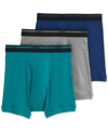 Jockey Mens 3 Pack Full Rise Boxer Briefs In Green