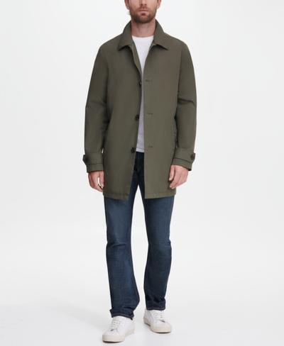 Cole Haan Men's Classic Button Front Rain Topper In Olive
