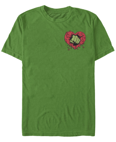 Fifth Sun Men's Hulk Smash Heart Short Sleeve Crew T-shirt In Green
