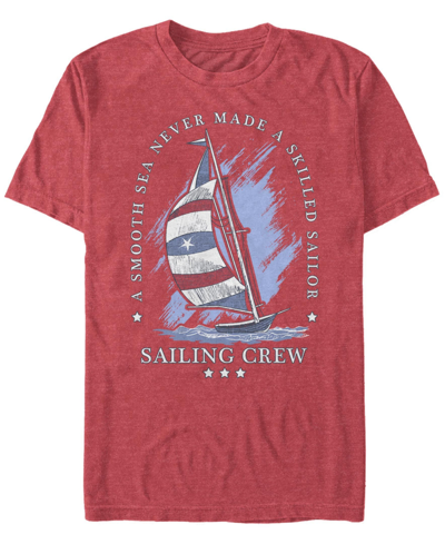 Fifth Sun Men's Sail Americana Short Sleeve Crew T-shirt In Red Heather