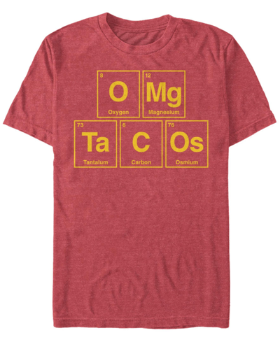 Fifth Sun Men's Omg Tacos Short Sleeve Crew T-shirt In Red Heather