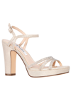 Nina Women's Saralyn Block Heel Evening Sandals Women's Shoes In Ivory/cream