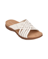 Easy Spirit Meadow Womens Leather Slip On Huarache Sandals In Ivory/cream