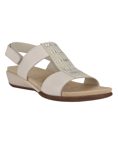 Easy Spirit Women's Hazel Open Toe Slingback Casual Sandals Women's Shoes In Cream