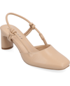 Journee Collection Margeene Slingback Pump In Tan/beige
