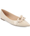 Journee Collection Clareene Pointed Toe Flat In Tan/beige
