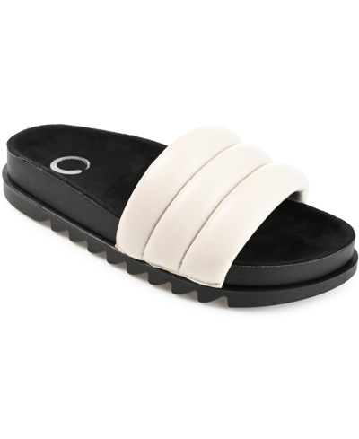 Journee Collection Women's Lazro Puff Sandals Women's Shoes In Off White